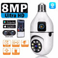 Bulb WIFI Camera 8X Zoom Dual Lens Human Tracking Wireless