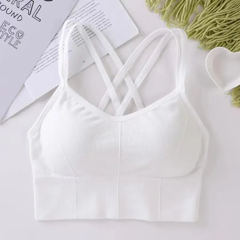 Sexy Women Tops Back Cross Sportswear