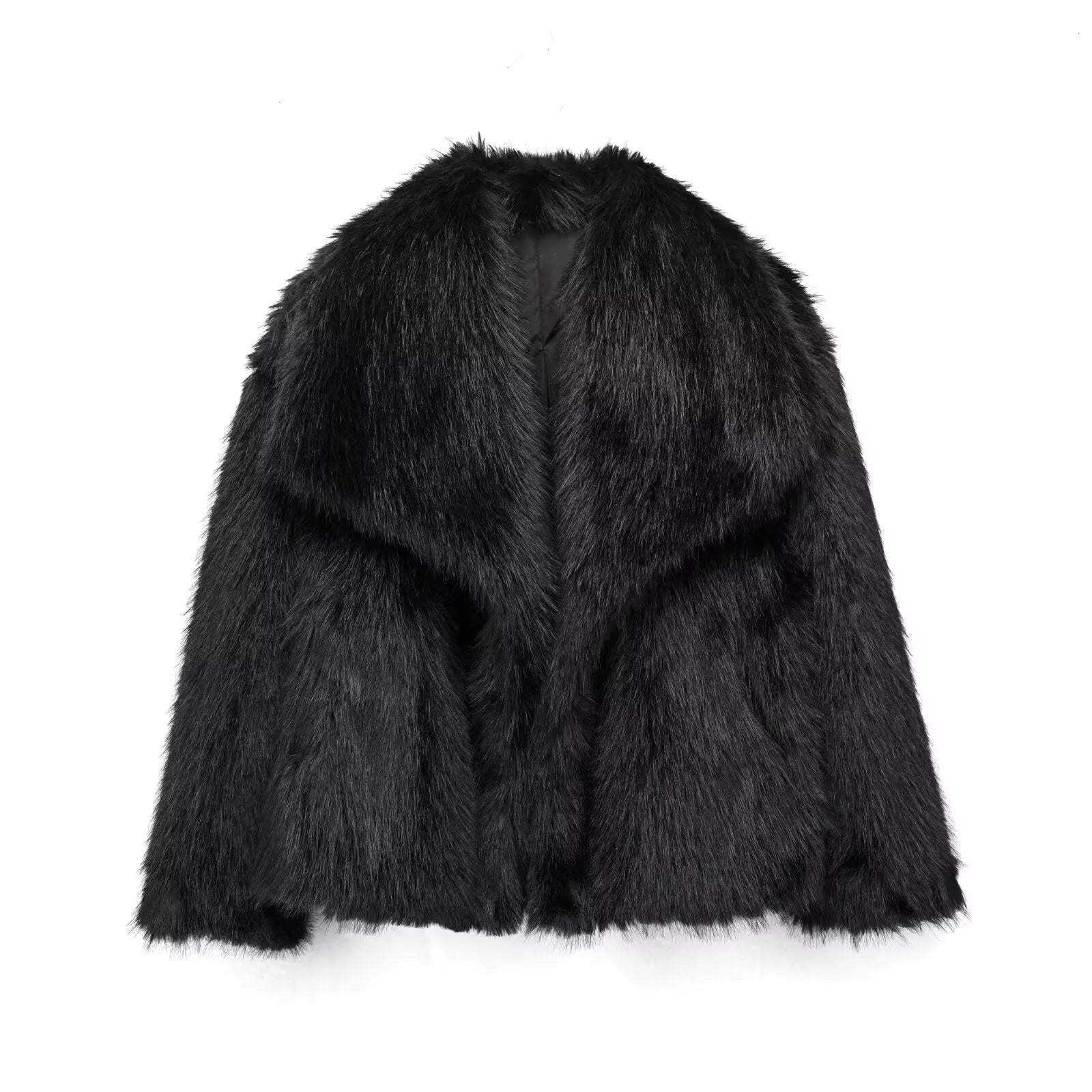 Cropped Faux Fur  Coat