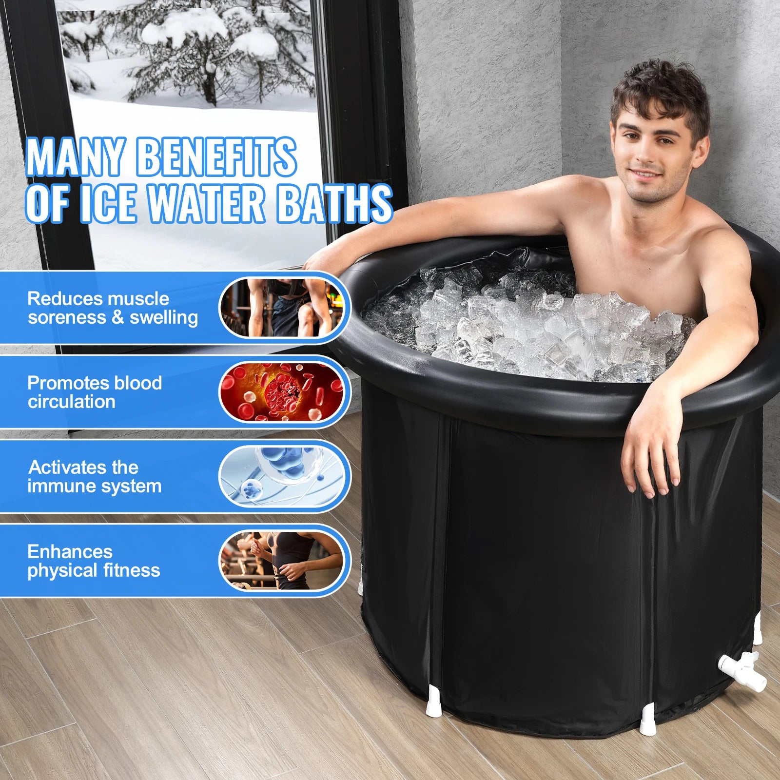 Inflatable Ice Bath Tub ,Ice Barrel Plunge Pool