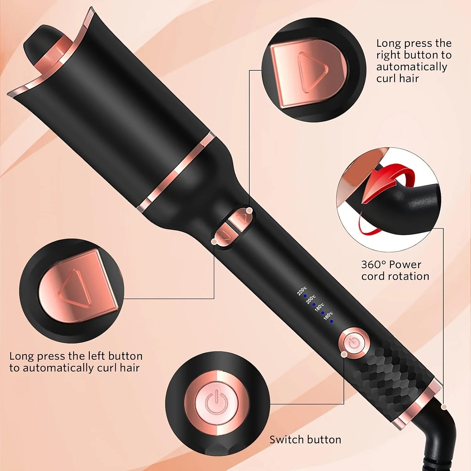 Automatic Hair Curler Wand Styler Curl Machine