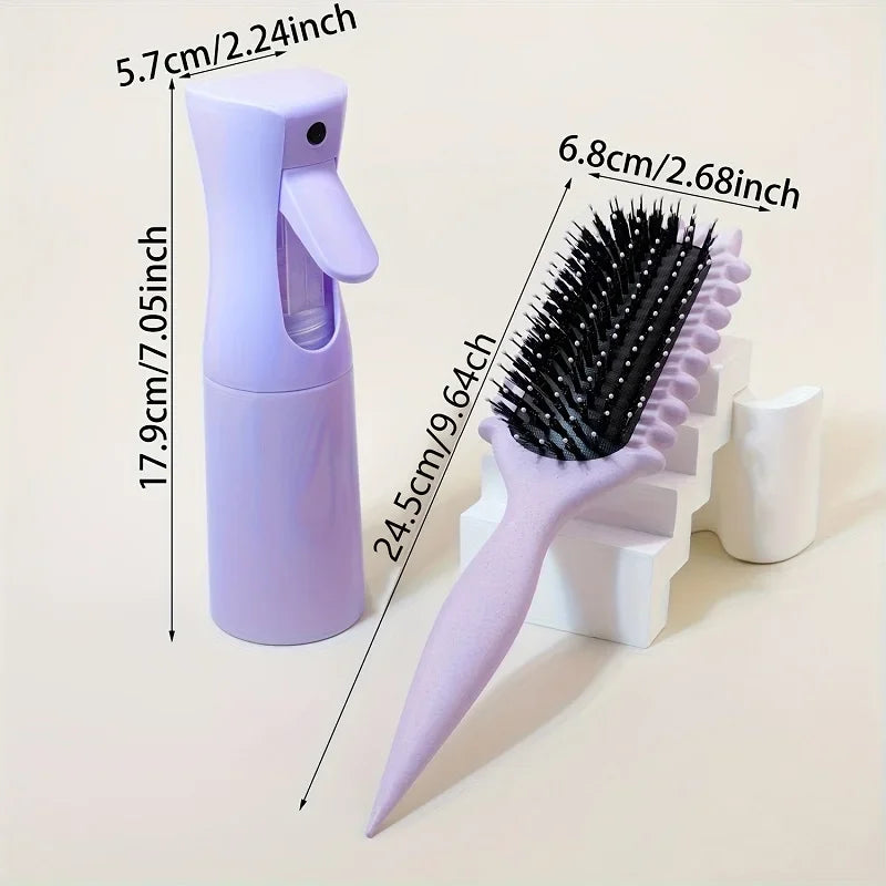 2pcs/set Hair Beauty Set Detangling Candy Brush with Spray bottle