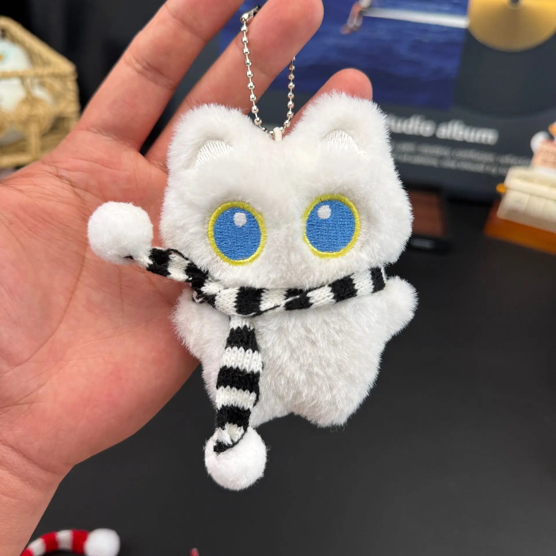 Cute Black Cat Plush Toy with Keychain