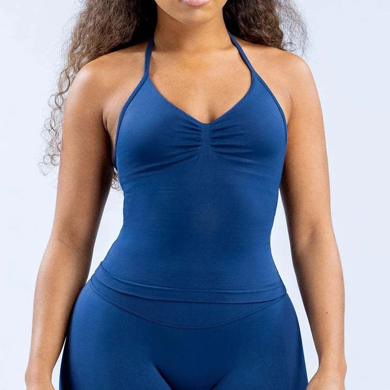 Gym Open Back Top an leggings set