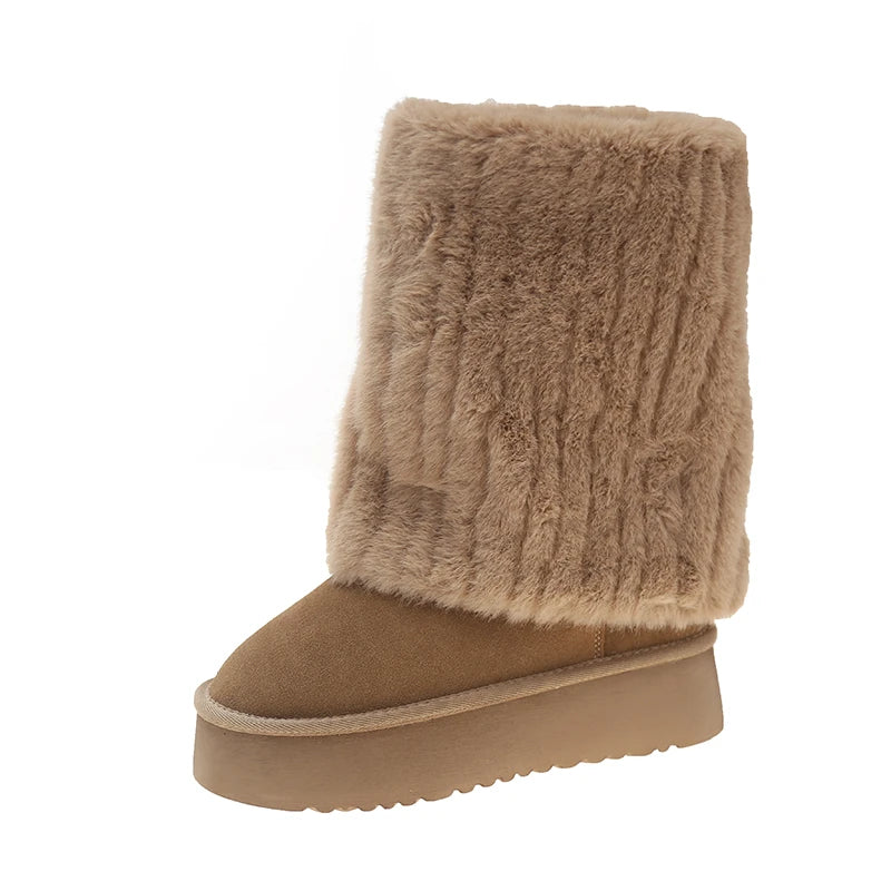Luxury Furry Faux Winter Snow Boots