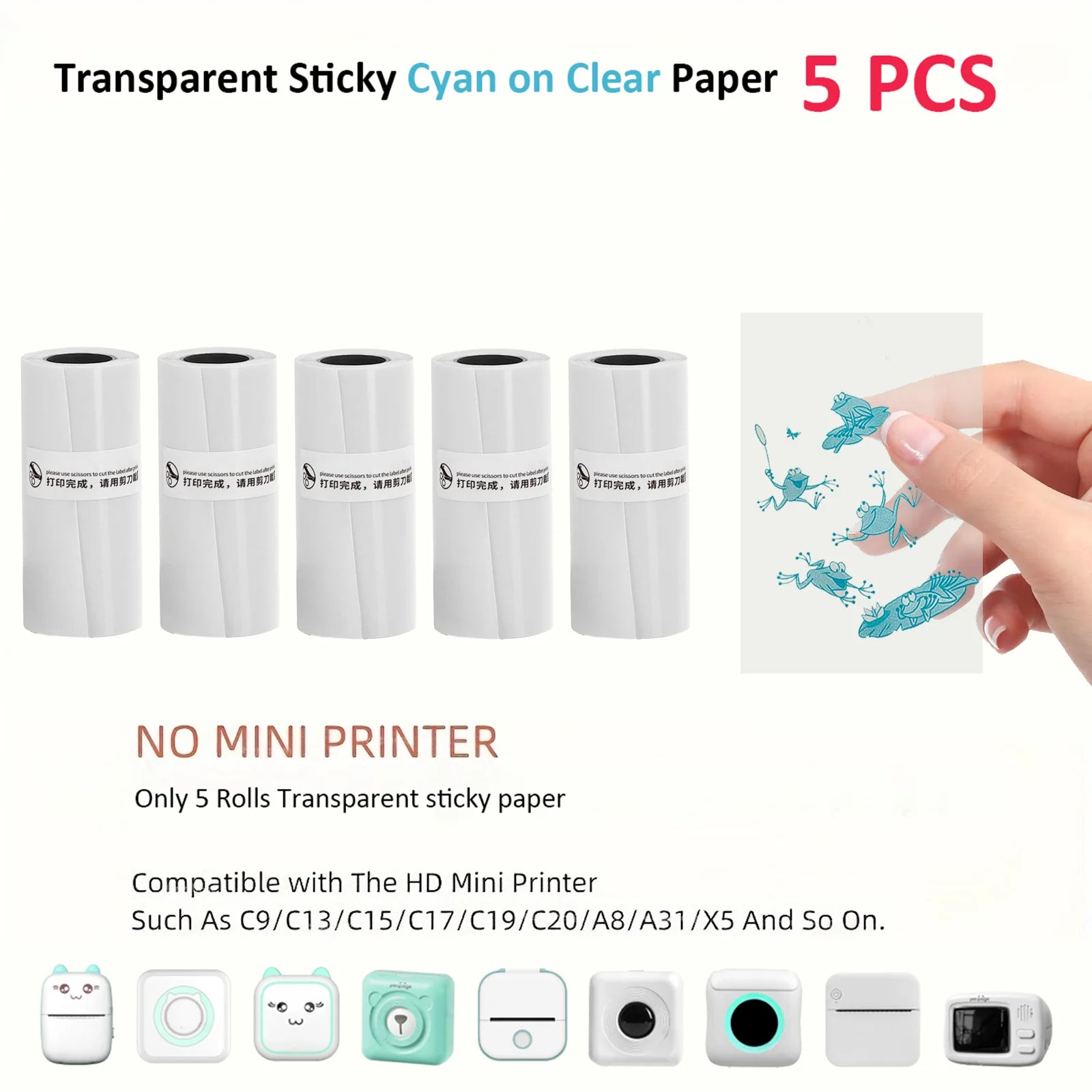 Mini Sticker Inkless Thermal Printer,