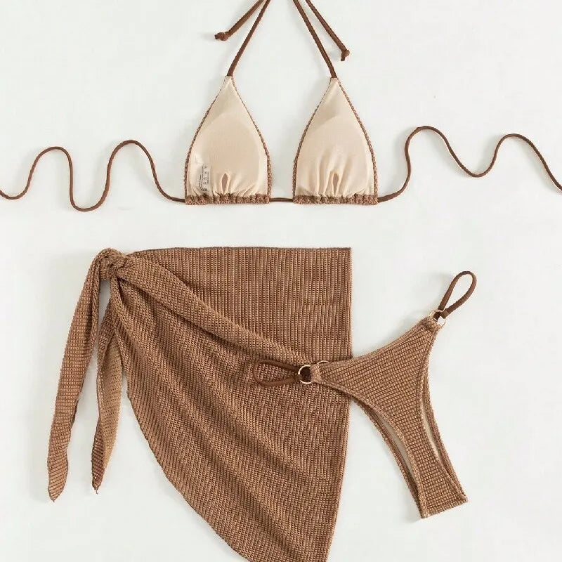 Sexy Brown bikini beach wear