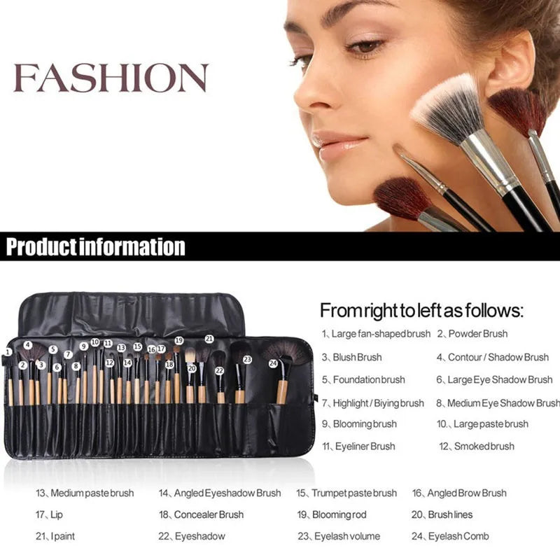 Bag of 24 pcs makeup brushes