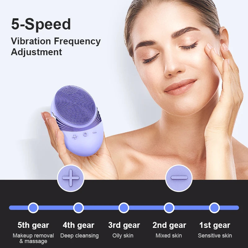 Electric soft silicone cleansing brush