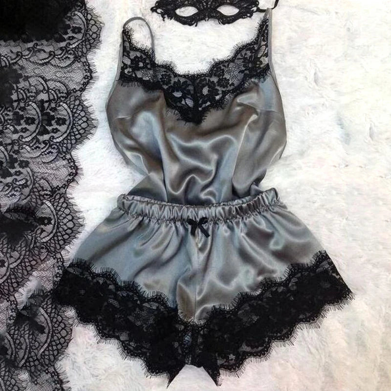 Sexy Lace Satin Nightwear