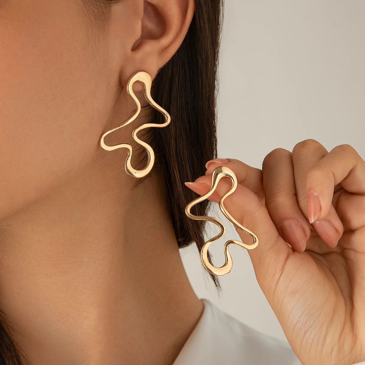 Irregular Hollow Geometry Earrings