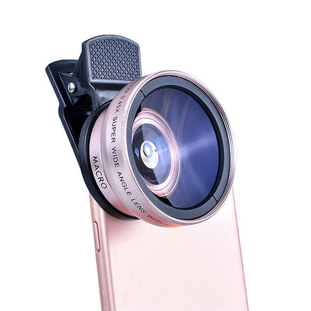 2 IN 1 Lens Universal Clip Mobile Phone Lens Super Wide-Angle Macro HD