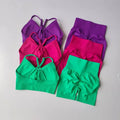 2 Pcs Women's High Waist shorts bra set