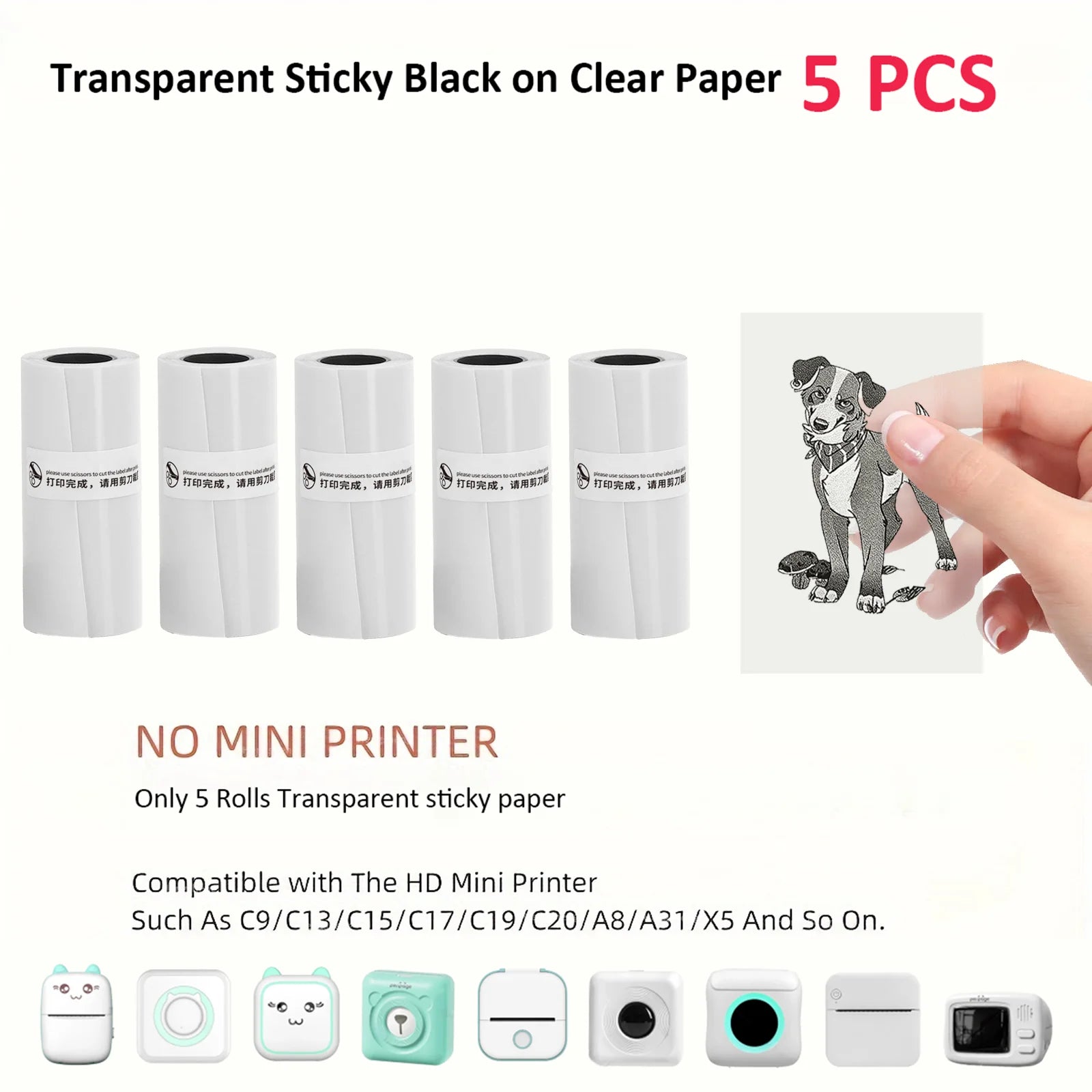 Mini Sticker Inkless Thermal Printer,