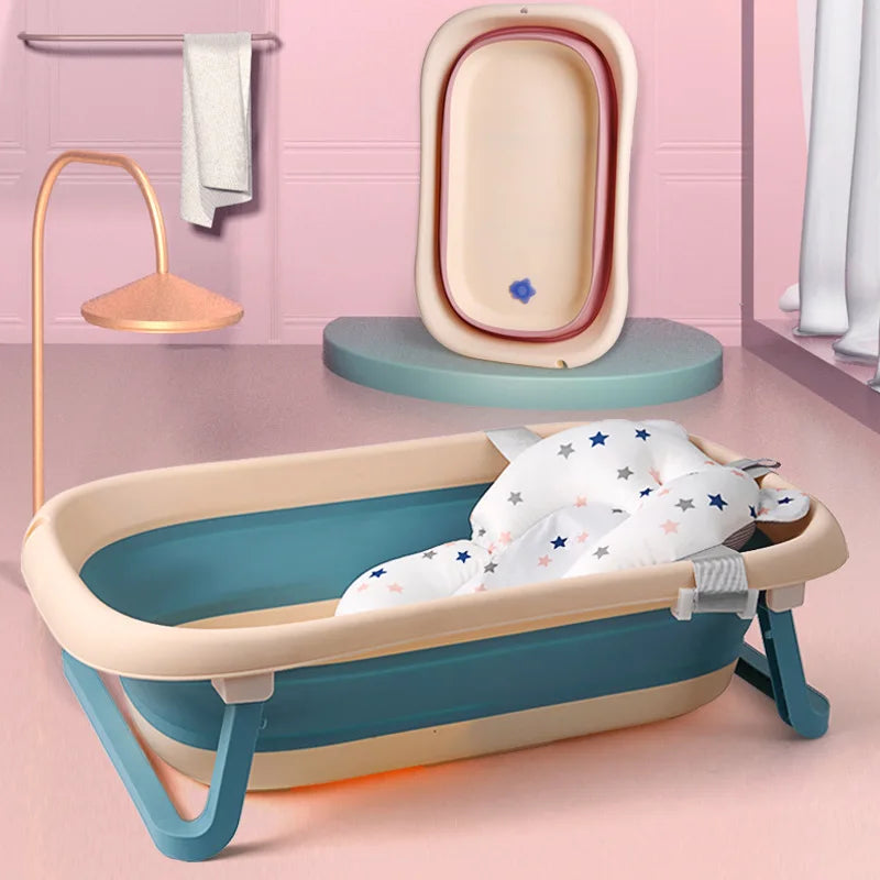 Baby shower lying down, bathtub floating pad