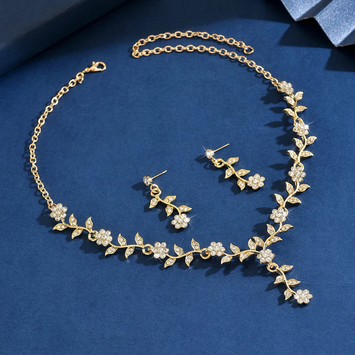 3PC Flower Necklace Earrings Jewelry Set