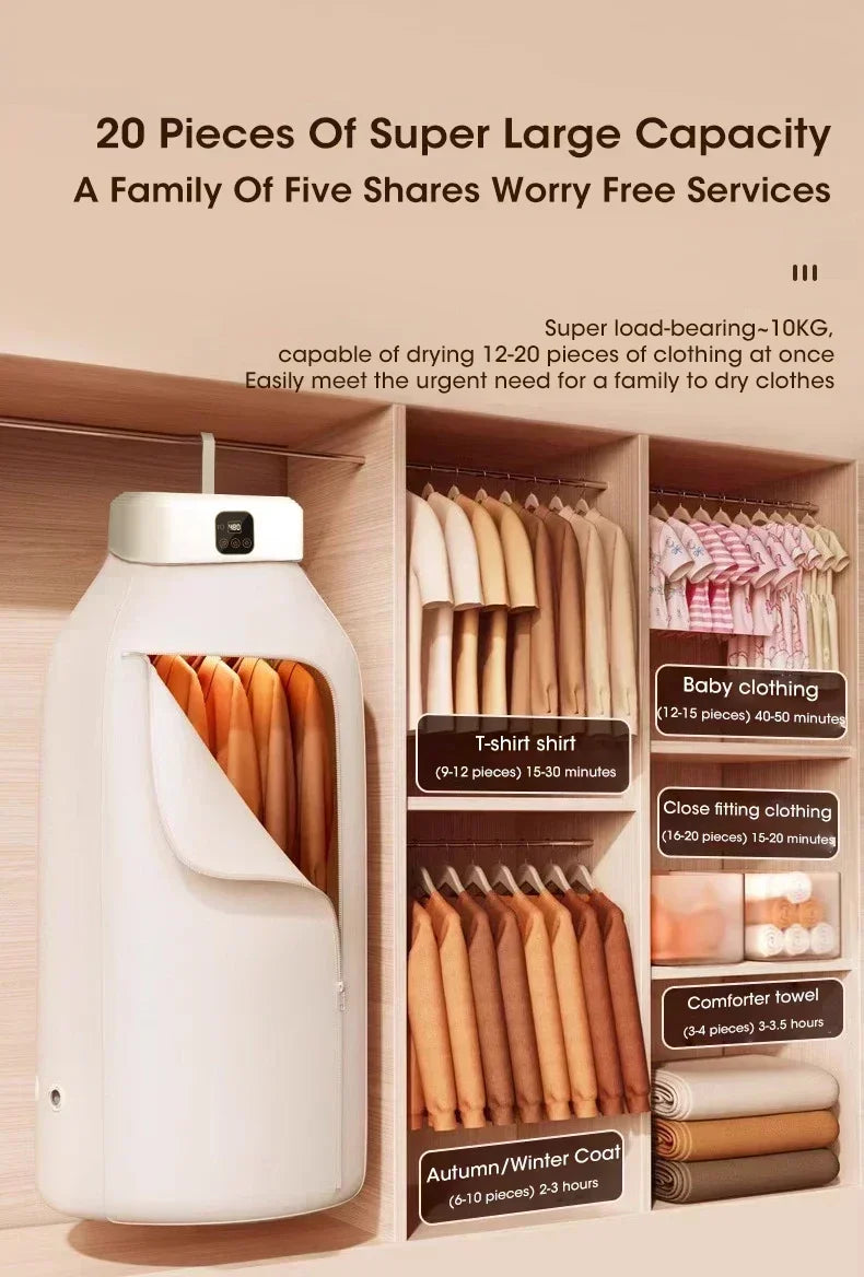 Portable Foldable Electric Dryer Travel Style