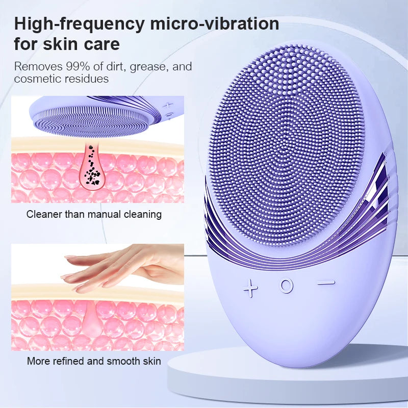 Electric soft silicone cleansing brush