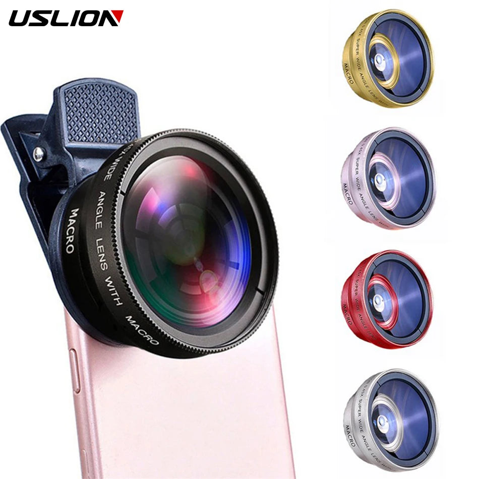 2 IN 1 Lens Universal Clip Mobile Phone Lens Super Wide-Angle Macro HD