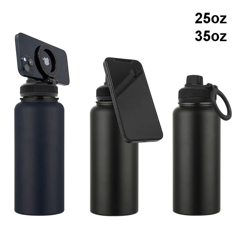 Magnetic Phone Holder Adjustable Water Bottle